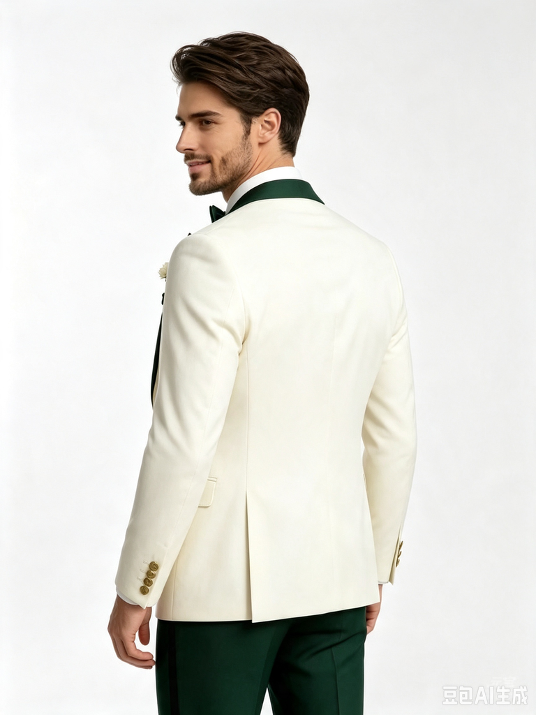 Color Blocking 3 Piece Men's Suit with Regular Fit and Sophisticated Peak Lapel