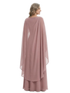 ChicSew Elegant Cape Sleeve Chiffon Mother of The Bride Dress A-Line Maxi Gown Formal Wedding Attire