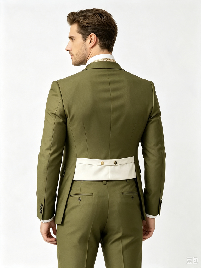 Color Blocking 2 Piece Men's Suit with Regular Fit and Sophisticated Peak Lapel