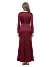 ChicSew V-Neck Long Sleeves Ruched Satin Side Slit Floor-Length Mermaid Mother of the Bride Dress