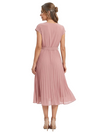 ChicSew Jewel Short Sleeve Chiffon Knee Length Casual Mother of the Bride Dress