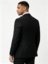 Classic 3 Piece Black Men's Suit with Regular Fit and Sophisticated Peak Lapel