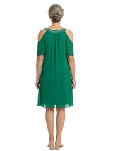 ChicSew Modern Cold Shoulder Chiffon Plus Size Mother Of The Bride Dresses That Hide Belly