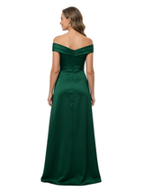 ChicSew Off The Shoulder Floor-Length Ruched A-Line Satin Mother Of The Groom Dresses Classic Fit