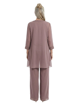 ChicSew Modern Three Piece Pant Suit Beading Chiffon For Mother Of The Bride