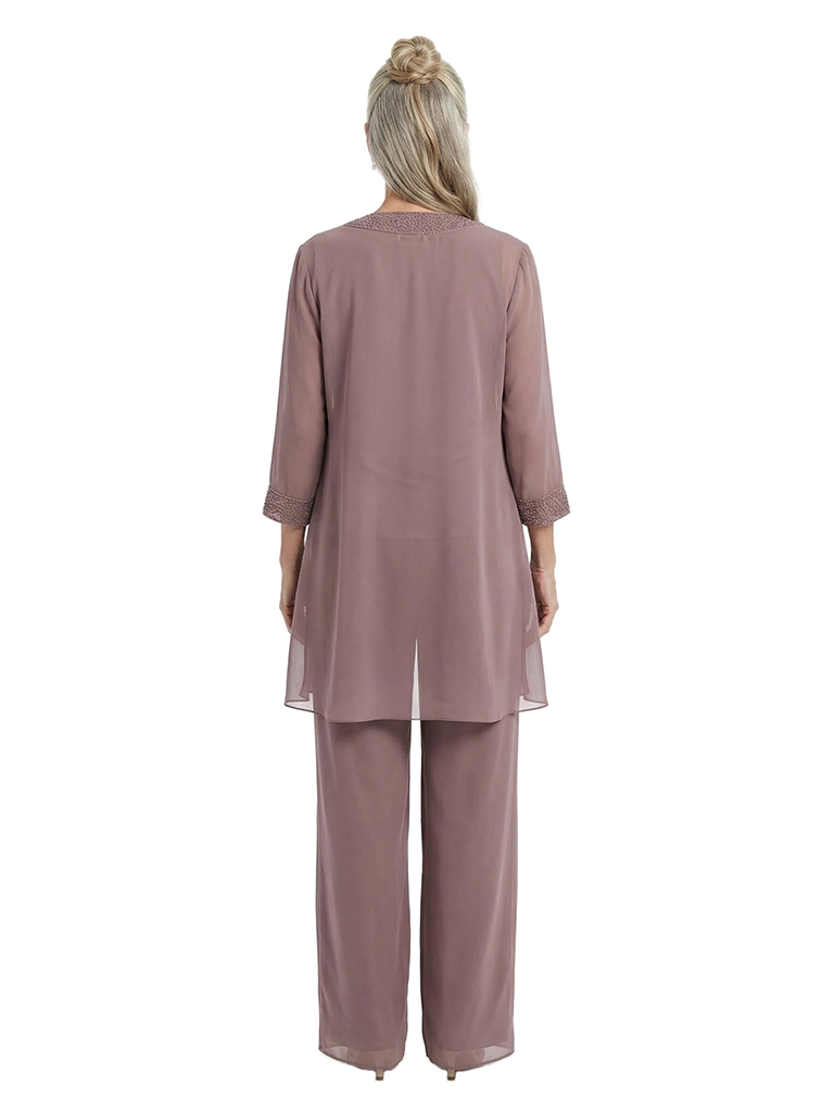 ChicSew Sophisticated Three Piece Pant Suit Beading Chiffon For Mother Of The Bride