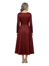 ChicSew Elegant Silky Satin A-Line Mother Of The Bride Dresses With Pockets Long Sleeves Ankle-Length Gown