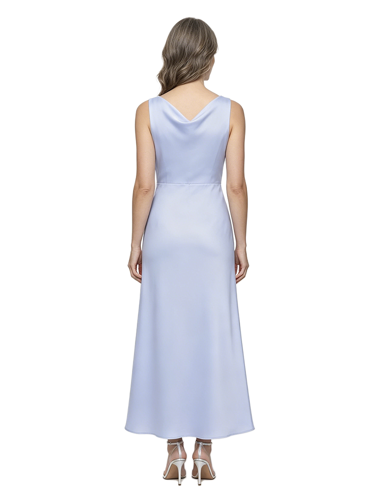 ChicSew Cowl Neck Satin Ankle-Length Sheath Mother of the Bride Dress