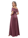 ChicSew Off The Shoulder Satin Floor Length Mother of the Bride Dress