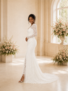 ChicSew Romantic V-Neck Strapless Long Sleeves Mermaid Lace Maxi Wedding Dress