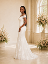 ChicSew Romantic Off The Shoulder Tulle Lace Mermaid Long Wedding Dress