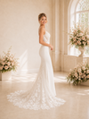 ChicSew Romantic Spaghetti Straps Mermaid Lace Tulle Floor-Length Wedding Dresses With Long Train