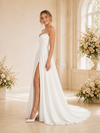 ChicSew Fancy Strapless Side Slit Ruching A-line Satin Floor-Length Wedding Dress