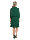 ChicSew Jewel Tiered Chiffon Midi Mother of the Bride Dress With 3/4 Sleeve Jacket