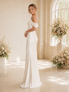 ChicSew Romantic Spaghetti Straps Ruching Satin Mermaid Floor-Length Wedding Dress