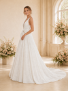 ChicSew Unique Glitter Tulle V-Neck A-Line Open Back Maxi Long Wedding Dress