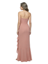 ChicSew Fancy Strapless Chiffon Ruched Sheath Mother Of The Bride Gowns With Ruffled Side Slit