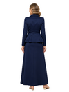 ChicSew Stylish Long Sleeve Peplum Satin Pleated Floor Length Formal Mother Of The Groom Dress