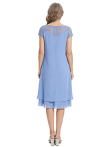 ChicSew Modern Short Sleeves Chiffon Cocktail LaceMother Of The Groom Dress