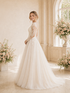 ChicSew Fancy Illusion Long Sleeves Lace Tulle Long A-Line Wedding Dress