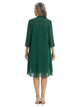 ChicSew Round Neck Lace Short Mother of The Bride Dress and Jacket Formal Wedding Attire