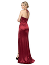 ChicSew Halter Strap Soft Satin Mermaid Long Bridesmaid Dresses With Side Slit