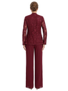 ChicSew V-Neck Long Sleeve Lace Bodice Pantsuits For Mother Of The Bride