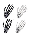 Halloween Skeleton Hands Bone Hair Clips White and Black 2 Pairs