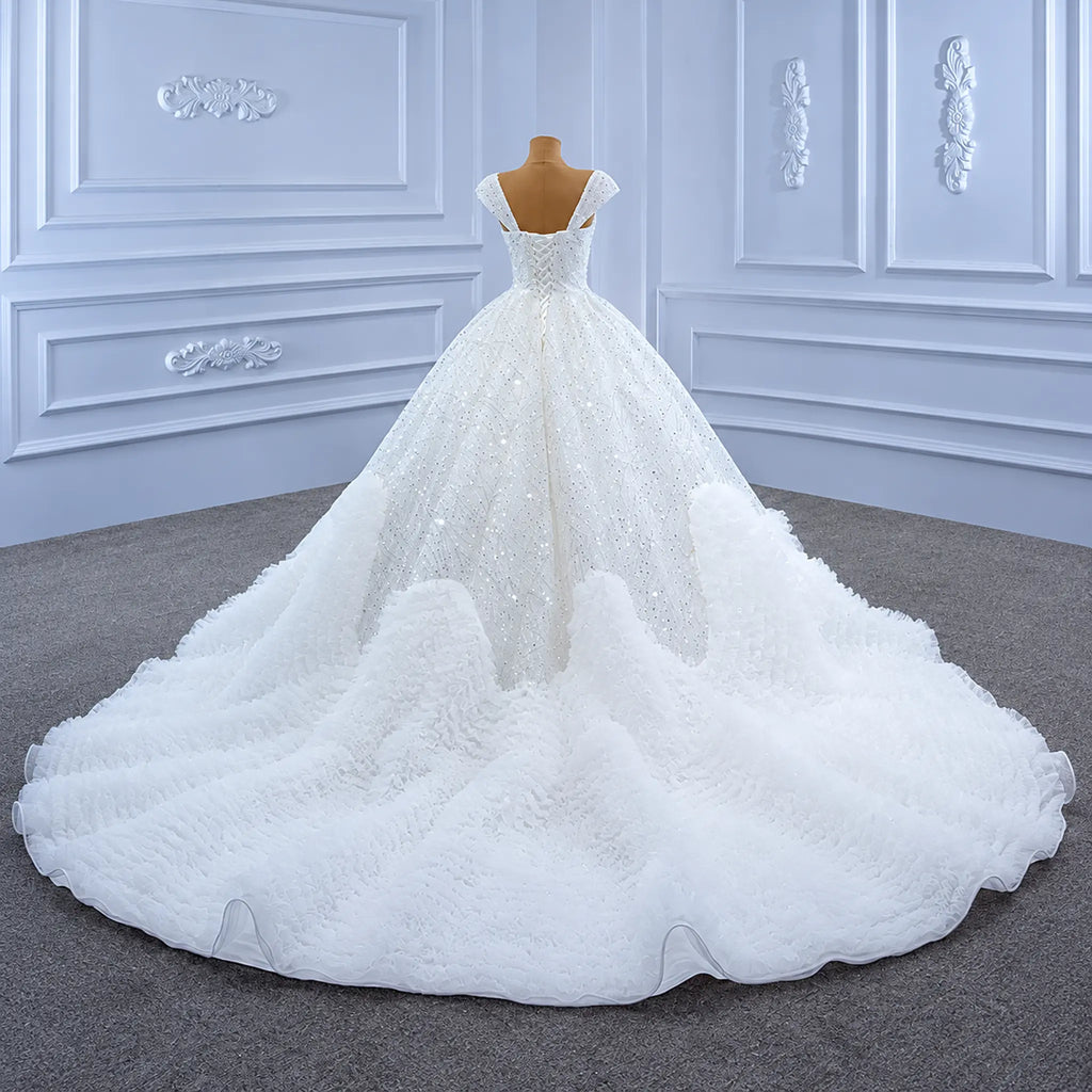 ChicSew Luxurious Sequined A-Line Ball Gown Wedding Dress
