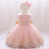 Luxury Lace Flower Girls Dress Elegant with Bow Princess Gown for Wedding