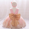 Luxury Lace Flower Girls Dress Elegant with Bow Princess Gown for Wedding