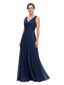 Chicsew Elegant V-Neck Sleeveless Ruched A-Line Chiffon Mother of The Bride Gown
