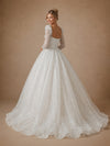 ChicSew Unique Square Neck Long Sleeves A-Line Sequin Floor-Length Wedding Dresses
