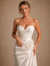 ChicSew Elegant Sweetheart Mermaid Satin Floor-Length Wedding Dress With 3D Flowers