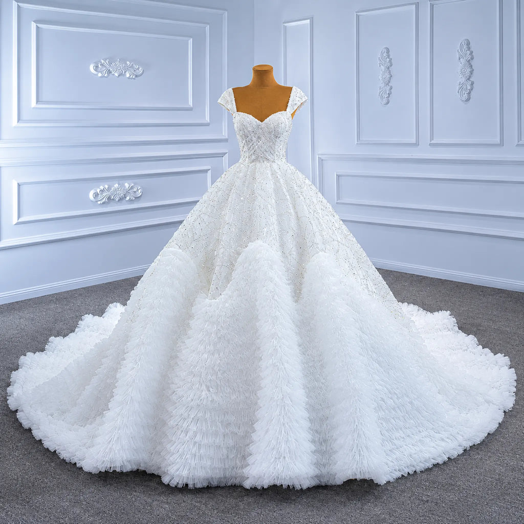ChicSew Luxurious Sequined A-Line Ball Gown Wedding Dress