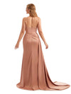 Eucalyptus Satin Side Split Long Bridesmaid Dress