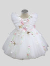 Appliqued Lace Ball Gown Flower Girl Dresses For Wedding Toddler Pageant Gowns Sweep Train Tulle Kids Prom Dress