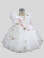 Appliqued Lace Ball Gown Flower Girl Dresses For Wedding Toddler Pageant Gowns Sweep Train Tulle Kids Prom Dress