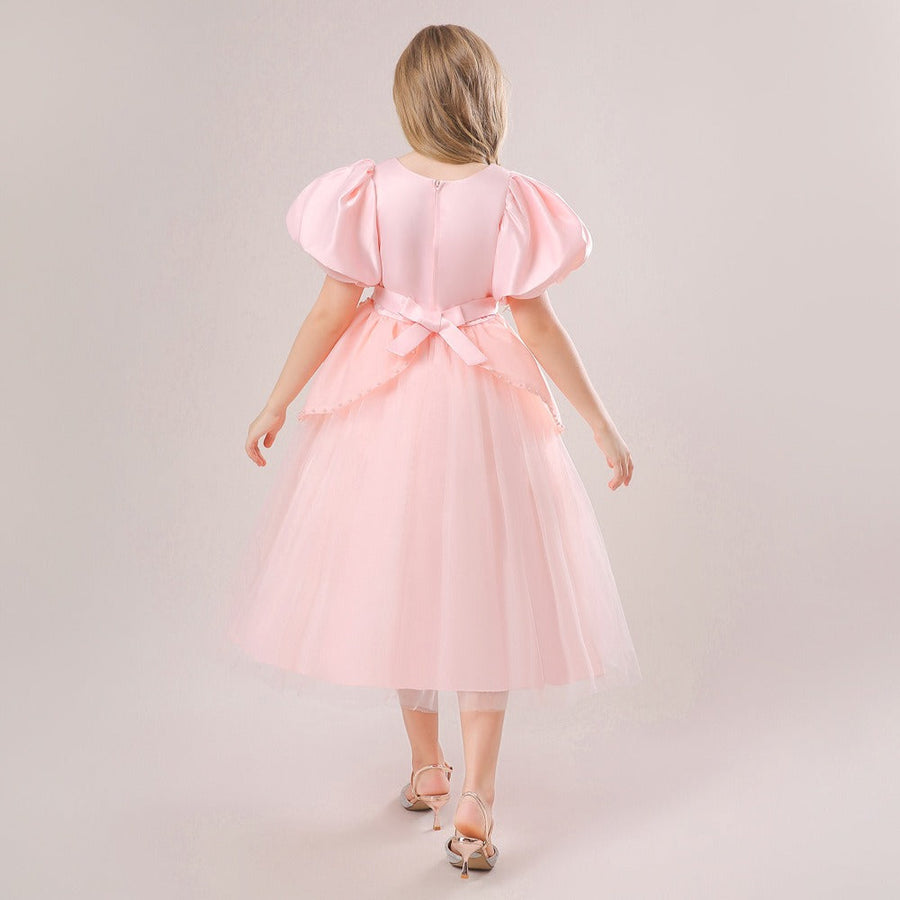 Luxury Lace Flower Girls Dress Elegant Tulle Princess Gown for Wedding