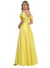 Glamorous Off the Shoulder Ruffles A-Line  Formal Dress with Bow Sleeves