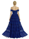 Pretty Off the Shoulder Tiered Tulle Corset Prom Ball Gown For Women