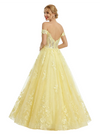 ChicSew Elegant Tulle Off Shoulder Sleeveless Lace Appliques A-Line Formal Prom Dresses