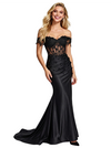 Fancy Off the Shoulder Satin Maxi Corset Mermaid Party Prom Dresses