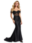 Fancy Off the Shoulder Satin Maxi Corset Mermaid Party Prom Dresses