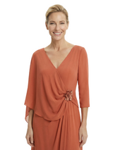 Elegant 3/4 Sleeves V-Neck Chiffon A-Line Floor-Length Beautiful Mother of The Bride Gown
