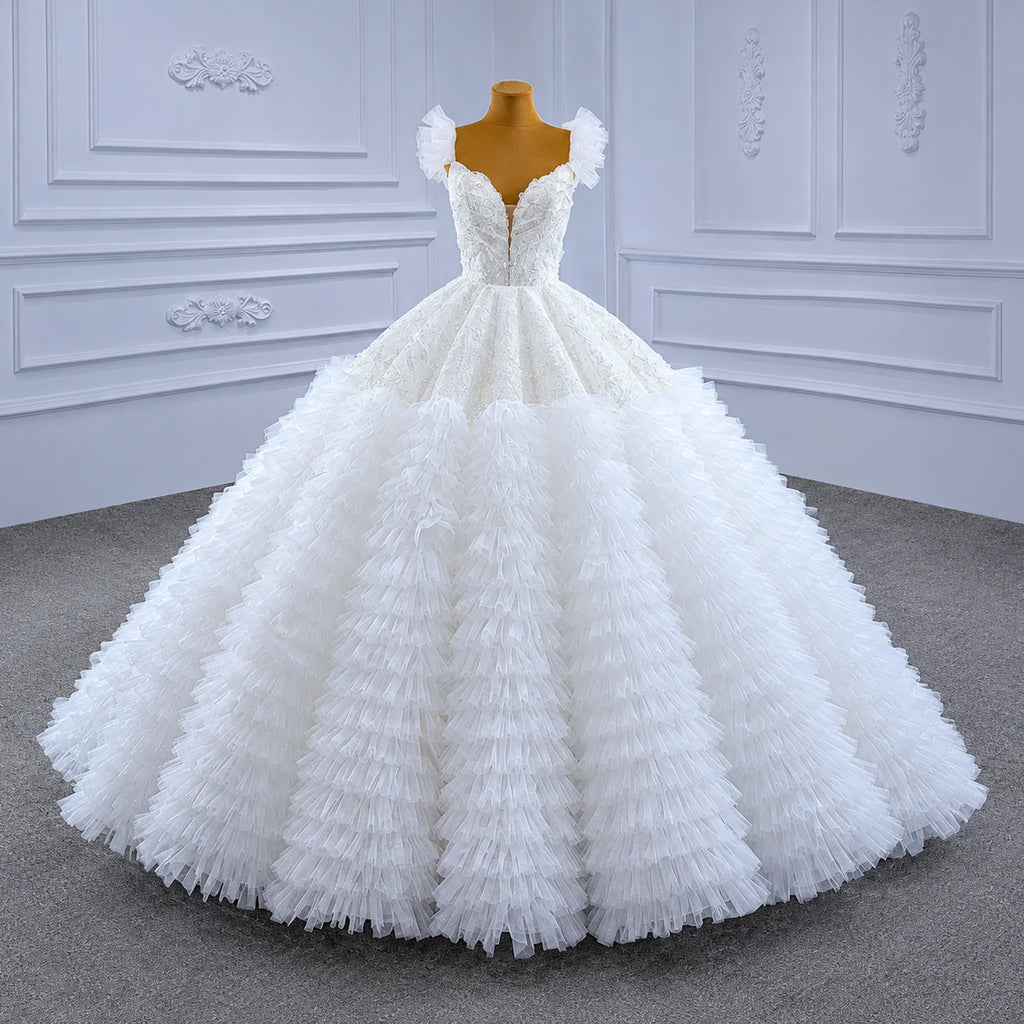 ChicSew Luxurious V-Neck Ball Gown A-Line Wedding Dress