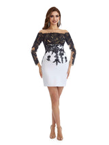 Sexy Soft Satin Long Sleeves Cold Shoulder Short Length Mother of The Bride Dresses