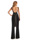 Winter Open Back Velvet Jumpsuit Bridesmaid Dresses