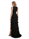 Elegant Ruched Chiffon V-Neck Spaghetti Straps A-Line Long Mother of The Bride Dresses