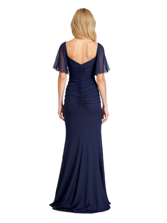 Elegant Bell Sleeves Chiffon Mermaid Side Slit Mother of The Bride Dresses